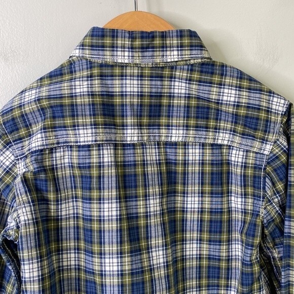 Carter's Plaid Button Down Shirt Long Sleeves Cotton Boy's Size 4T Blue Green - Picture 4 of 12